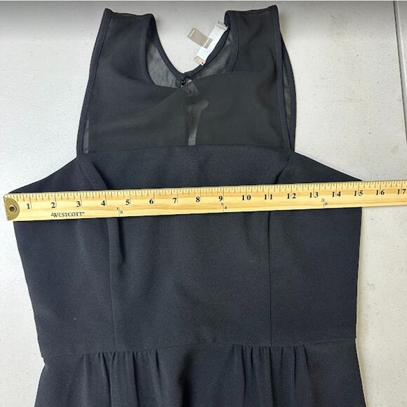 Banana Republic Black Sheer Inset Halter Sleeveless Fit & Flare Midi Dress Sz 4 - Picture 8 of 11